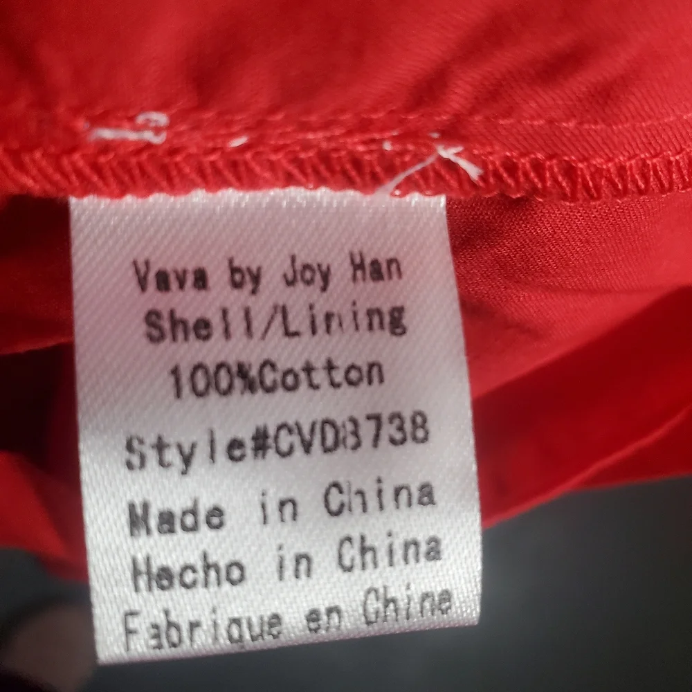 ❤ New boutique Vava by Joy Han strapless red dress embroidered 3/4 sleeve Size M